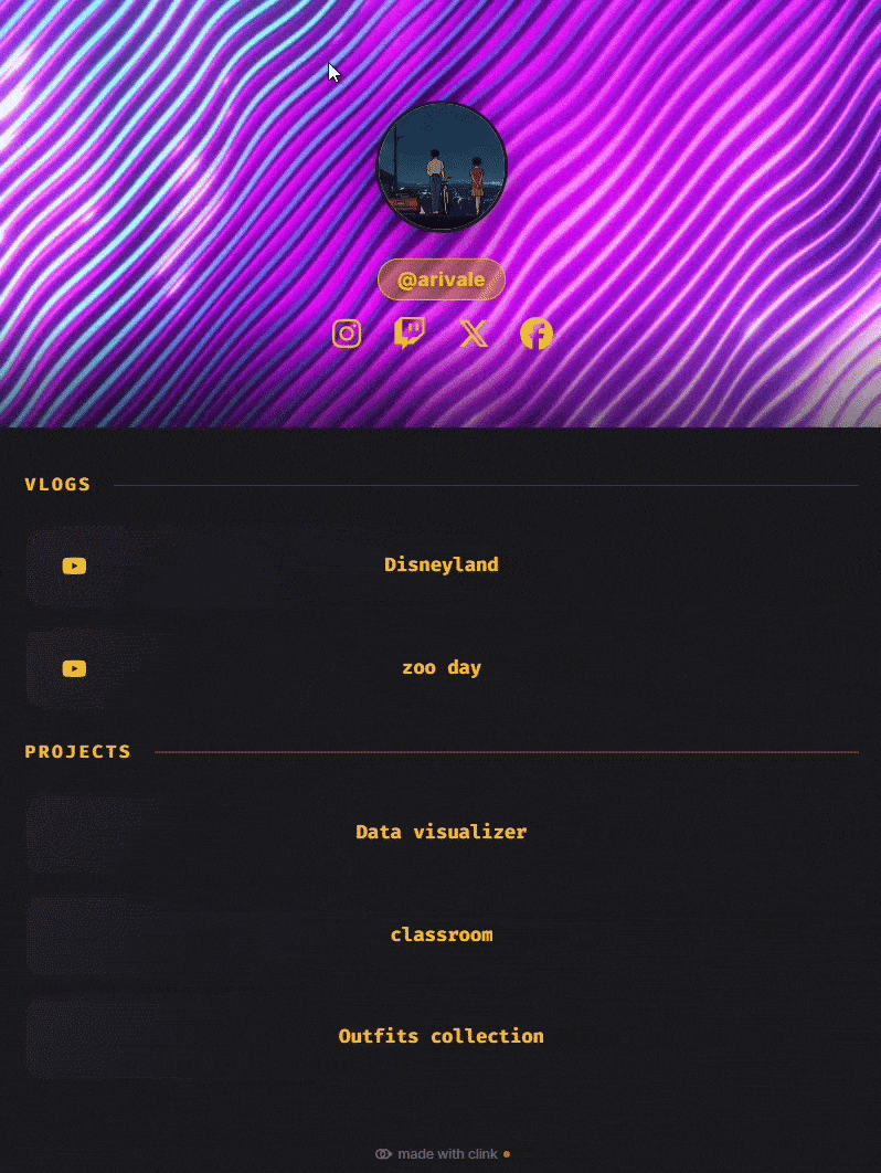 Clinnk Profile Animation